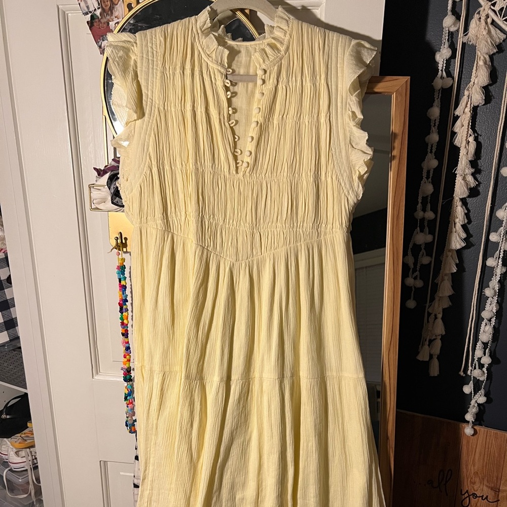 BA&SH pale yellow maxi dress so pretty and nice summer dress